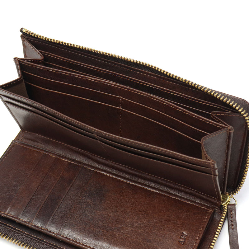アウ 長財布 メンズ レディース 本革 黒 A_W 財布 革 レザー 小銭入れ ファスナー 大容量 シンプル Lobb LONG PURSE AP-001