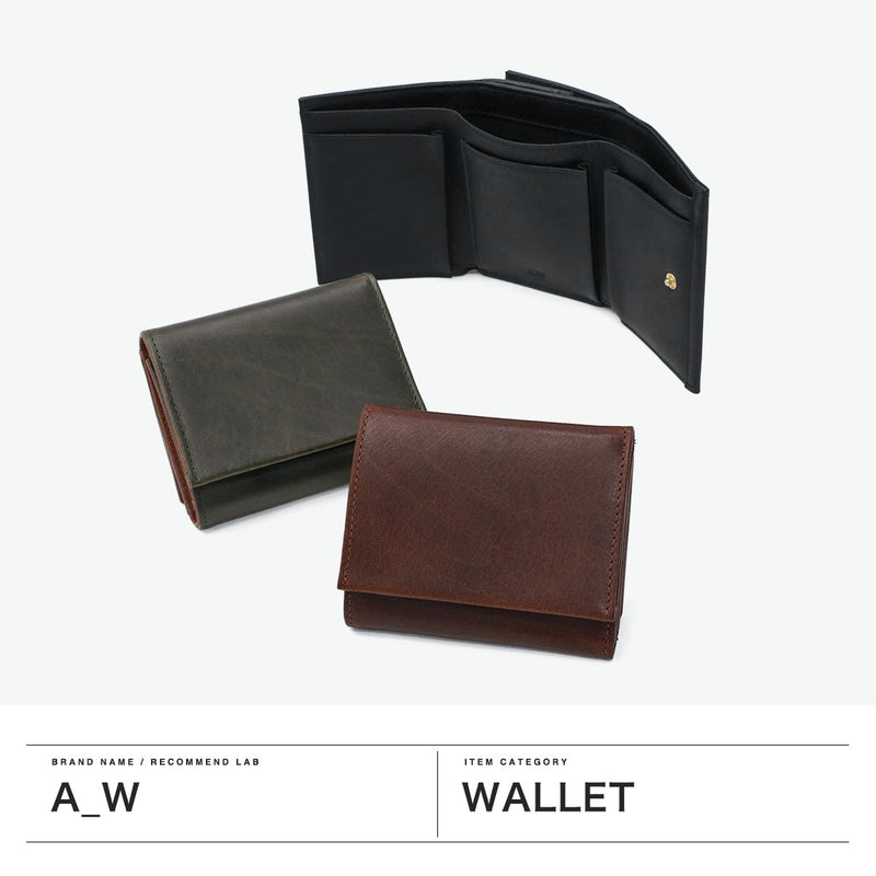 アウ 三つ折り財布 メンズ レディース ブランド 札 小銭 A_W 財布 本革 革 レザー 小銭入れ box型小銭入れ シンプル 黒 Lobb TRIFOLD PURSE AP-004