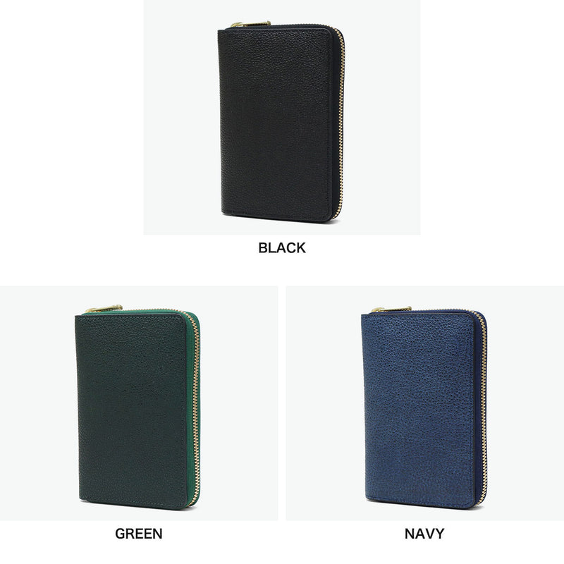 バギーポート 二つ折り財布 メンズ レディース 折財布 BAGGY PORT ブランド 大人 おしゃれ 財布 ラウンド型 小銭入れ 札入れ カード 本革 革 エコレザー ファスナー 黒桟革 ラウンドファスナーハーフ財布 ZYS-391