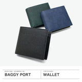 バギーポート 二つ折り財布 メンズ レディース 折財布 小さめ BAGGY PORT ブランド 大人 おしゃれ 上品 ミニ 財布 小銭入れ付き 札入れ カード入れ レザーウォレット 藍染め 本革 革 エコレザー 黒桟革 ZYS-392
