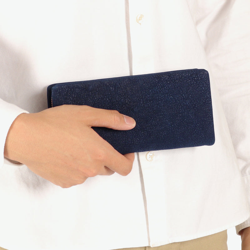 バギーポート 長財布 メンズ レディース BAGGY PORT 本革 革 レザー 大容量 財布 シンプル ファスナー ブランド 藍染め ヌバック ラウンドファスナー ZYS-490