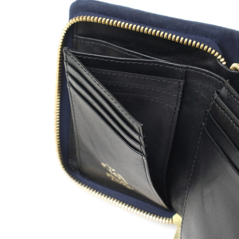 バギーポート 二つ折り財布 メンズ レディース box型小銭入れ ブランド 札 小銭 BAGGY PORT 本革 革 レザー 大容量 財布 シンプル ファスナー 藍染め ヌバック ラウンドファスナー ハーフ財布 ZYS-491