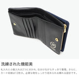バギーポート 二つ折り財布 メンズ レディース ブランド 札 小銭 BAGGY PORT 本革 革 レザー 財布 シンプル ファスナー 藍染め ヌバック コンパクトハーフ財布 ZYS-492
