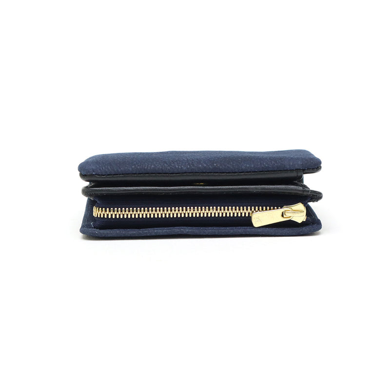 バギーポート 二つ折り財布 メンズ レディース ブランド 札 小銭 BAGGY PORT 本革 革 レザー 財布 シンプル ファスナー 藍染め ヌバック コンパクトハーフ財布 ZYS-492