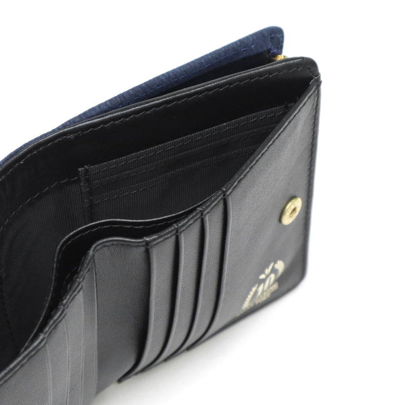 バギーポート 二つ折り財布 メンズ レディース ブランド 札 小銭 BAGGY PORT 本革 革 レザー 財布 シンプル ファスナー 藍染め ヌバック コンパクトハーフ財布 ZYS-492
