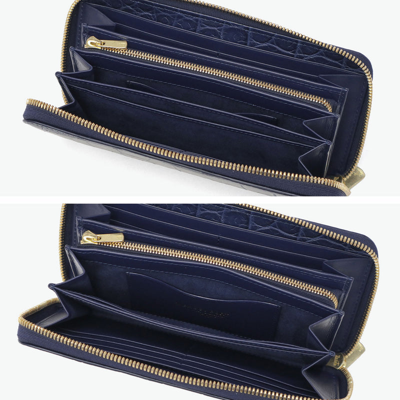 バギーポート 長財布 メンズ レディース BAGGY PORT ブランド 大人 おしゃれ 財布 ラウンドジップ 小銭入れあり 藍染め 本革 ワニ革 クロコ レザー 本藍染め×クロコダイル ラウンドファスナー長財布 ZWL-8000