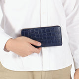 バギーポート 長財布 メンズ レディース BAGGY PORT ブランド 大人 おしゃれ 財布 ラウンドジップ 小銭入れあり 藍染め 本革 ワニ革 クロコ レザー 本藍染め×クロコダイル ラウンドファスナー長財布 ZWL-8000