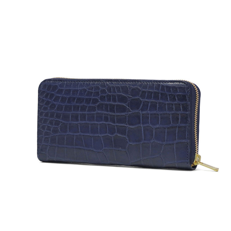 バギーポート 長財布 メンズ レディース BAGGY PORT ブランド 大人 おしゃれ 財布 ラウンドジップ 小銭入れあり 藍染め 本革 ワニ革 クロコ レザー 本藍染め×クロコダイル ラウンドファスナー長財布 ZWL-8000