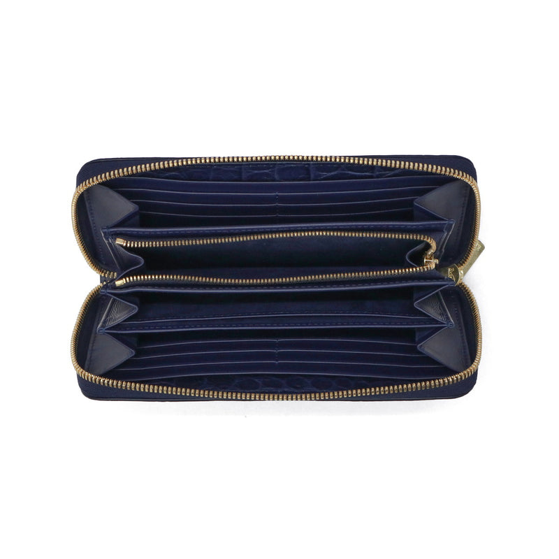 バギーポート 長財布 メンズ レディース BAGGY PORT ブランド 大人 おしゃれ 財布 ラウンドジップ 小銭入れあり 藍染め 本革 ワニ革 クロコ レザー 本藍染め×クロコダイル ラウンドファスナー長財布 ZWL-8000