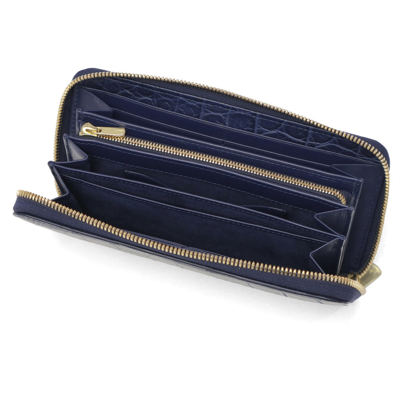 バギーポート 長財布 メンズ レディース BAGGY PORT ブランド 大人 おしゃれ 財布 ラウンドジップ 小銭入れあり 藍染め 本革 ワニ革 クロコ レザー 本藍染め×クロコダイル ラウンドファスナー長財布 ZWL-8000