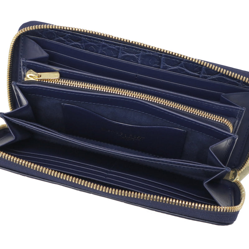 バギーポート 長財布 メンズ レディース BAGGY PORT ブランド 大人 おしゃれ 財布 ラウンドジップ 小銭入れあり 藍染め 本革 ワニ革 クロコ レザー 本藍染め×クロコダイル ラウンドファスナー長財布 ZWL-8000