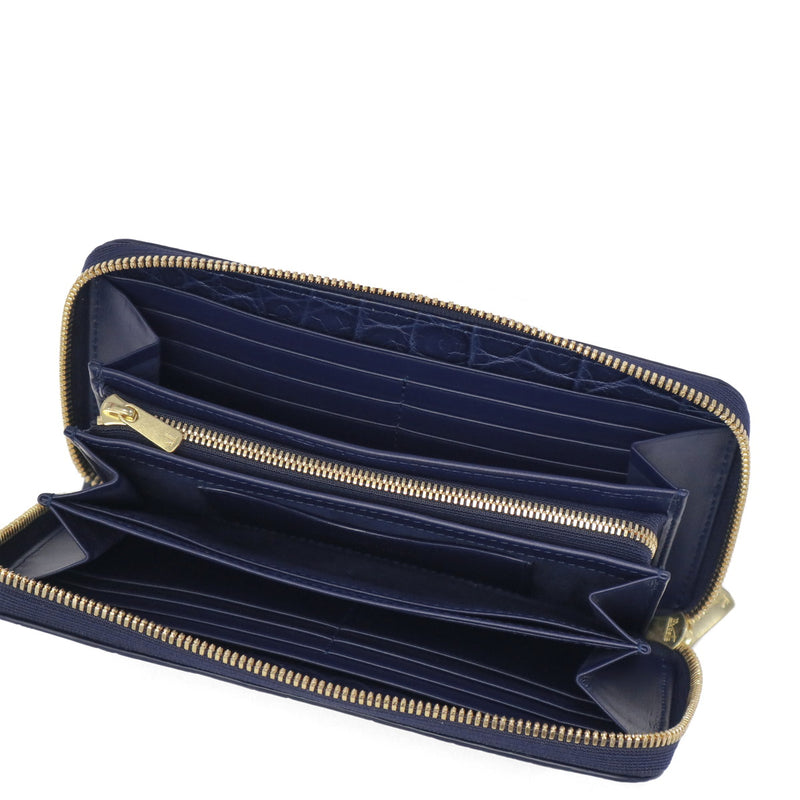 バギーポート 長財布 メンズ レディース BAGGY PORT ブランド 大人 おしゃれ 財布 ラウンドジップ 小銭入れあり 藍染め 本革 ワニ革 クロコ レザー 本藍染め×クロコダイル ラウンドファスナー長財布 ZWL-8000