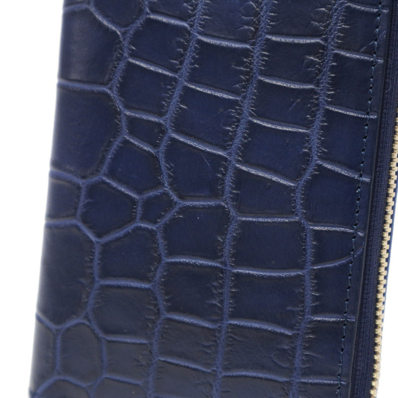 バギーポート 二つ折り財布 メンズ レディース BAGGY PORT ブランド 大人 おしゃれ 財布 ラウンドジップ 小銭入れあり 藍染め 本革 ワニ革 クロコ 本藍染め×クロコダイル ラウンドファスナーハーフ財布 ZWL-8001