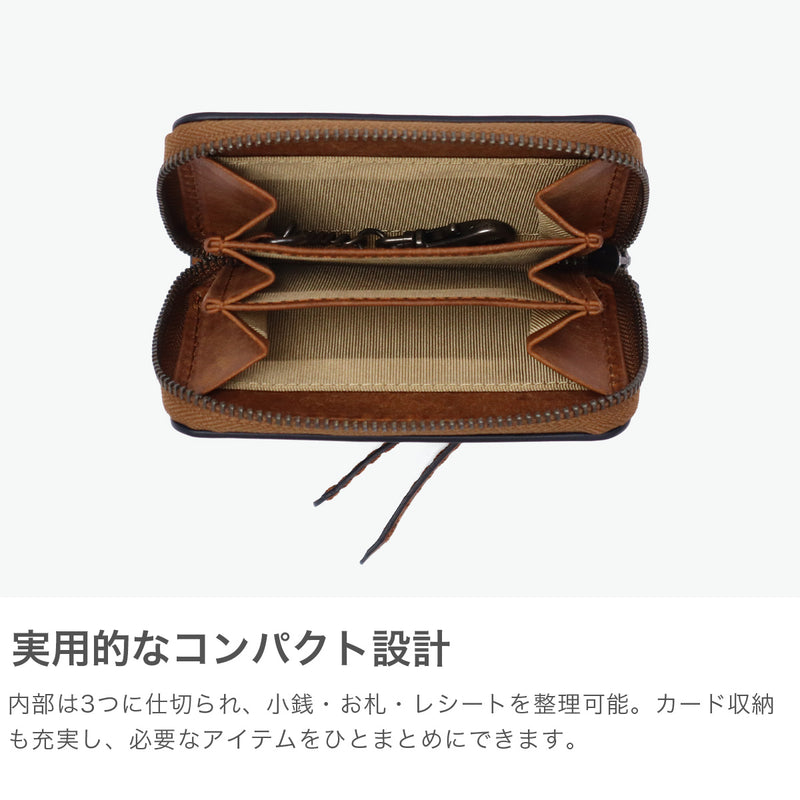 バギーポート コインケース メンズ レディース 革 BAGGY PORT 財布 ブランド 小銭入れ 本革 牛革 レザー ミニ カードケース コンパクト BUONA ブオナ ラウンドファスナー カード&コインケース ZYS-2417