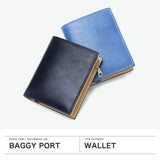 バギーポート 二つ折り財布 メンズ レディース 本革 BAGGY PORT コンパクト ブランド 日本製 大人 おしゃれ 財布 二つ折り 藍染め レザー コンパクトハーフ財布 ZYS082