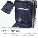 【正規品1年保証】 バーマス スーツケース フロントオープン BERMAS 軽量 ストッパー キャリーケース 5～6泊 TSAロック USBポート 充電 静音 PC収納 パソコン INTER CITY2 57L 56cm 15inch 60562