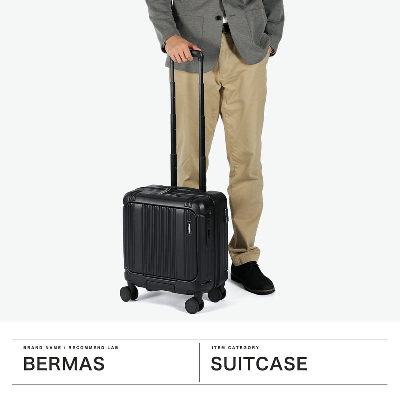 [1 year warranty for genuine product] BERMAS suitcase carry-on front open BERMAS lightweight stopper carry case 3-4 nights TSA lock USB port INTER CITY2 PRO One-touch front open 32L 39cm 60565