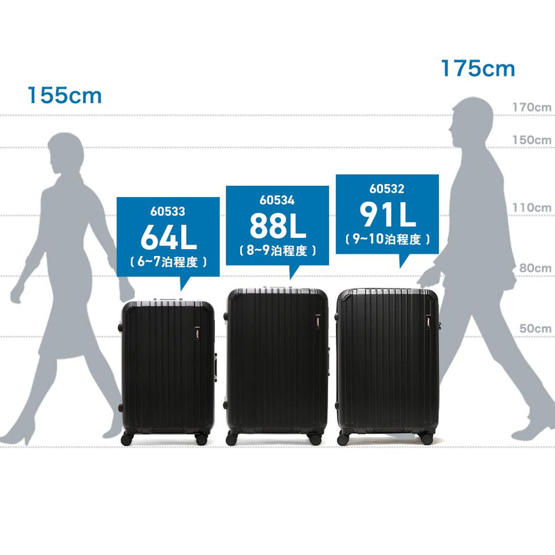 【正規品1年保証】 バーマス スーツケース Lサイズ BERMAS キャリー キャリーケース 大型 大容量 ビジネス 旅行 トラベル TSAロック ストッパー付き 静音 メンズ レディース 8～9泊 HERITAGEⅡ フレーム88L 60534