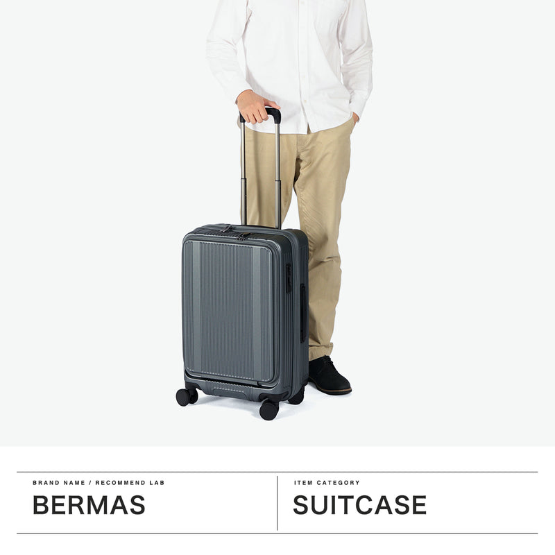 【正規品1年保証】 バーマス スーツケース フロントオープン BERMAS キャリーケース 拡張 エキスパンダブル 軽量 ストッパー 旅行 出張 TSAロック 5～7泊 PC収納 ファスナー 54L 62L INTER CITY BS 60556