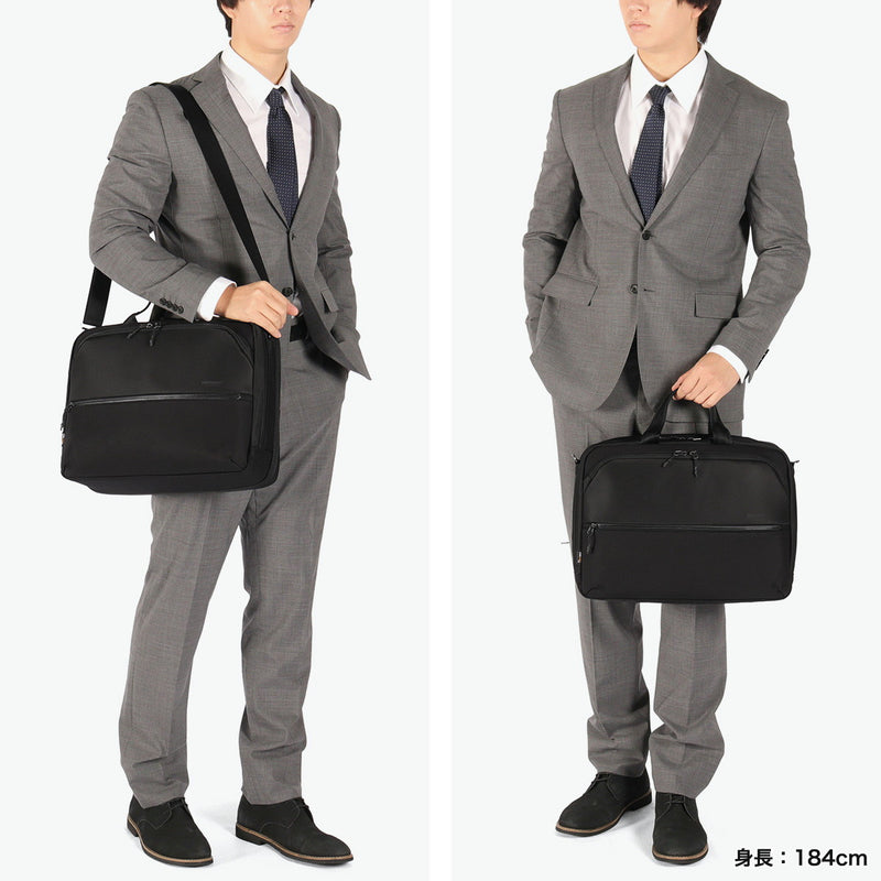 【正規品1年保証】 バーマス ブリーフケース メンズ レディース 大容量 ナイロン ダブルファスナー BERMAS ビジネス ビジネスバッグ 軽量 軽い 2WAY 撥水 防水 A4 B4 CITYSCAPE オーバーナイターブリーフ 60693