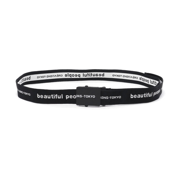 ビューティフルピープル ベルト レディース バックル 穴なし beautiful people ガチャベルト ブランド おしゃれ カジュアル 無段階調整 軽量 軽い プレゼント ギフト 日本製 logo buckle belt in jacquard 511939