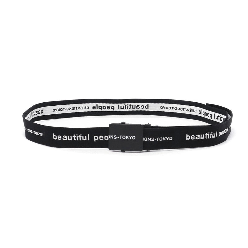 ビューティフルピープル ベルト レディース バックル 穴なし beautiful people ガチャベルト ブランド おしゃれ カジュアル 無段階調整 軽量 軽い プレゼント ギフト 日本製 logo buckle belt in jacquard 511939