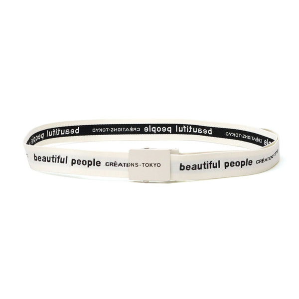 ビューティフルピープル ベルト レディース バックル 穴なし beautiful people ガチャベルト ブランド おしゃれ カジュアル 無段階調整 軽量 軽い プレゼント ギフト 日本製 logo buckle belt in jacquard 511939