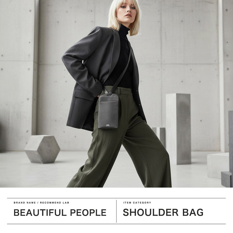 ビューティフルピープル ショルダーバッグ レディース beautiful people 斜めがけ 小さめ 薄型 ポーチ ショルダーポーチ ブランド 本革 軽量 軽い スマホ マチなし 日本製 baggage tag large 511972