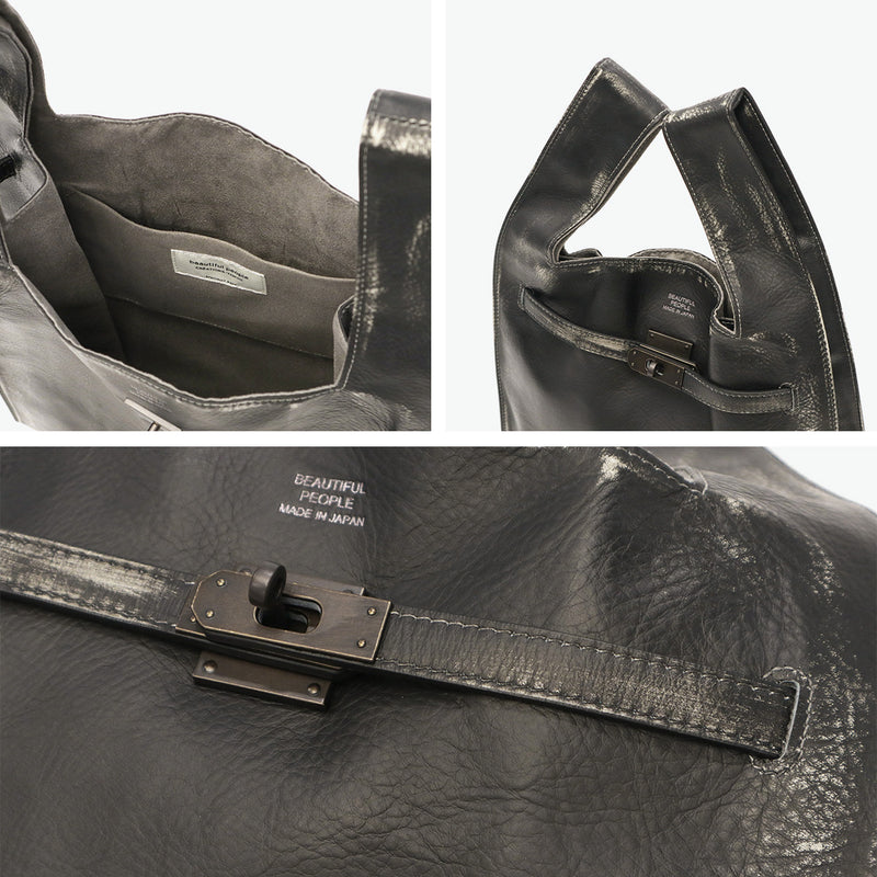 ビューティフルピープル トートバッグ レディース beautiful people ブランド 革 本革 牛革 レザー 軽量 軽い 縦 縦型 シンプル おしゃれ ビンテージ風 1点物 日本製 A4 vintage large market bag 511955