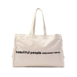 ビューティフルピープル トートバッグ レディース 大きめ beautiful people バッグ キャンバス 軽い 軽量 かわいい ブランド 布製 大容量 横型 肩掛け 帆布 B4 A3 ロゴ刺繍 巾着 日本製 brushed logo leisure bag 611946