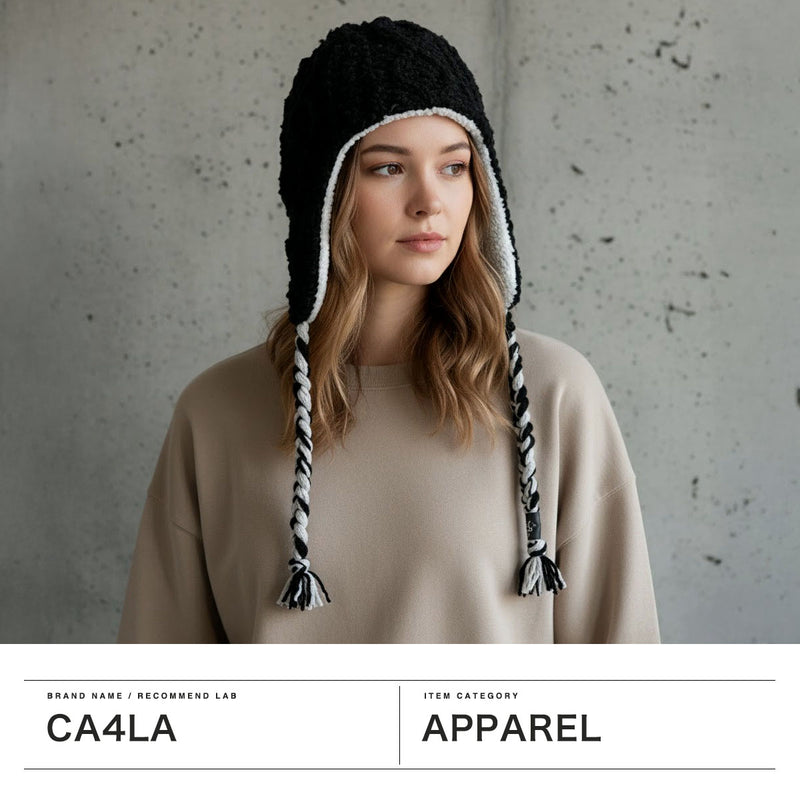 CA4LA ニット帽 レディース メンズ 耳あて 帽子 秋冬 冬 防寒 カシラ ブランド おしゃれ ゆったり ニット ワッチ リバーシブル エクストラファインウール 耳 イヤーフラップ 日本製 MOLE FLAP WATCH RV DOU02041