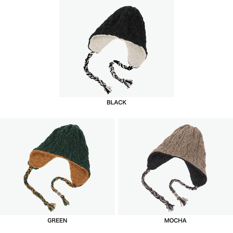 CA4LA ニット帽 レディース メンズ 耳あて 帽子 秋冬 冬 防寒 カシラ ブランド おしゃれ ゆったり ニット ワッチ リバーシブル エクストラファインウール 耳 イヤーフラップ 日本製 MOLE FLAP WATCH RV DOU02041