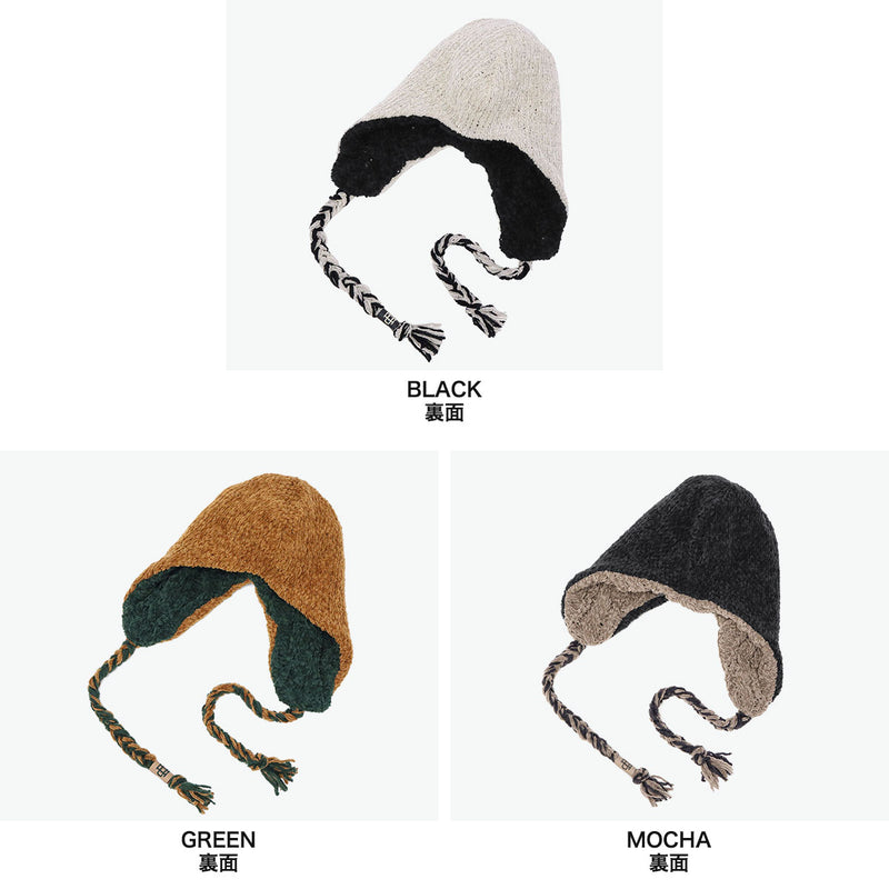 CA4LA ニット帽 レディース メンズ 耳あて 帽子 秋冬 冬 防寒 カシラ ブランド おしゃれ ゆったり ニット ワッチ リバーシブル エクストラファインウール 耳 イヤーフラップ 日本製 MOLE FLAP WATCH RV DOU02041