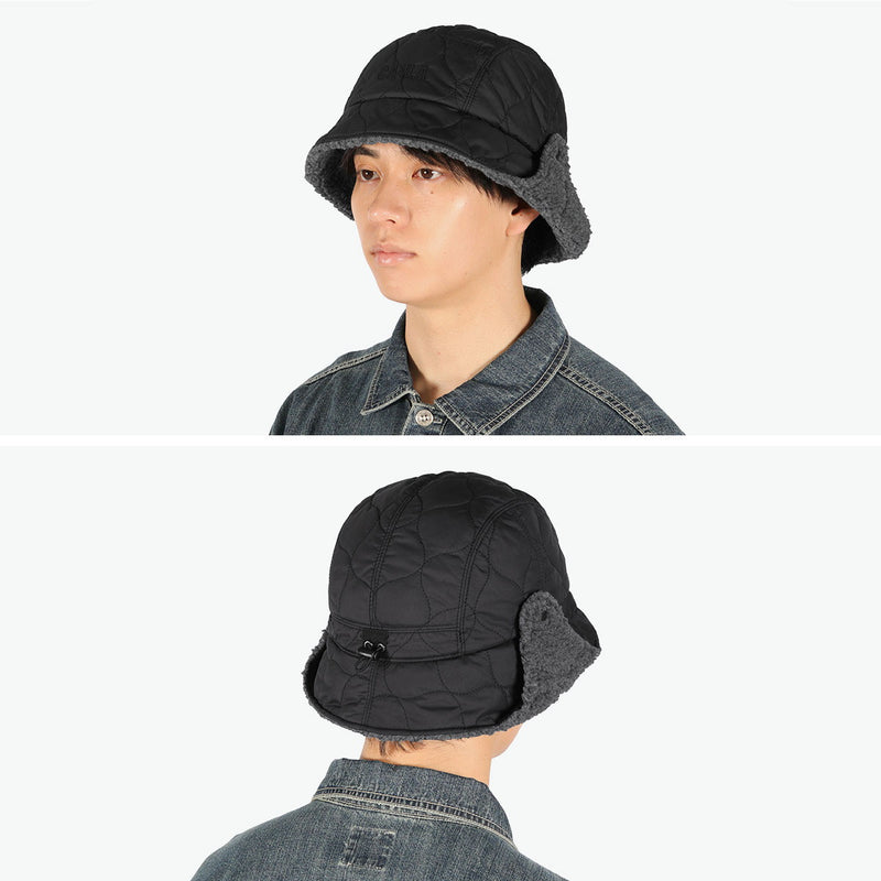 CA4LA ハット メンズ レディース 秋冬 カシラ 帽子 ブランド フライトキャップ 耳当て付き リバーシブル 耳あて シンプル カジュアル 防寒 撥水 キルティング ボア キルト 大人 日本製 HK FLAP JET HAT RV DOU02044