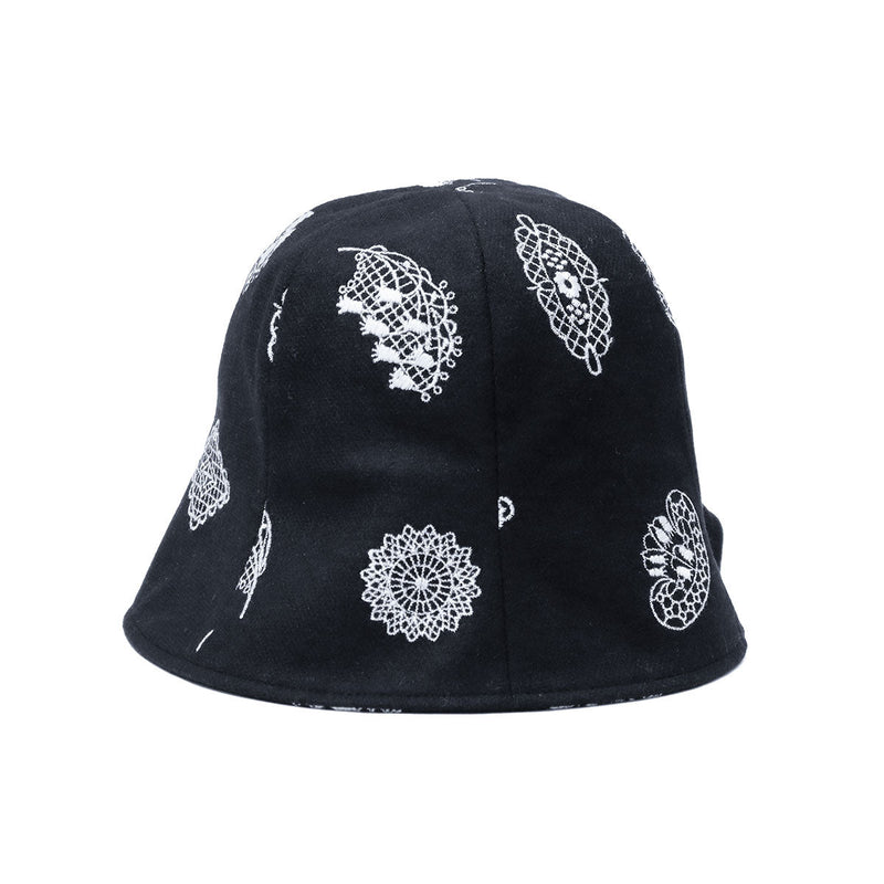 CA4LA ハット レディース 秋冬 秋 冬 カシラ 帽子 チューリップハット おしゃれ ブランド かわいい 可愛い レース モチーフ すずらん 花 刺繍 リボン ゴム フィット 日本製 LILY OF THE VALLEY KTZ02627