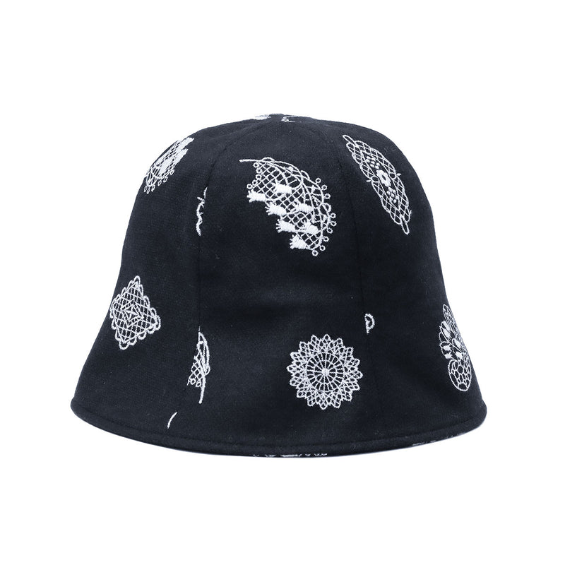 CA4LA ハット レディース 秋冬 秋 冬 カシラ 帽子 チューリップハット おしゃれ ブランド かわいい 可愛い レース モチーフ すずらん 花 刺繍 リボン ゴム フィット 日本製 LILY OF THE VALLEY KTZ02627