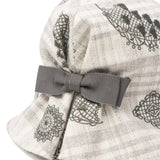 CA4LA ハット レディース 秋冬 秋 冬 カシラ 帽子 チューリップハット おしゃれ ブランド かわいい 可愛い レース モチーフ すずらん 花 刺繍 リボン ゴム フィット 日本製 LILY OF THE VALLEY KTZ02627