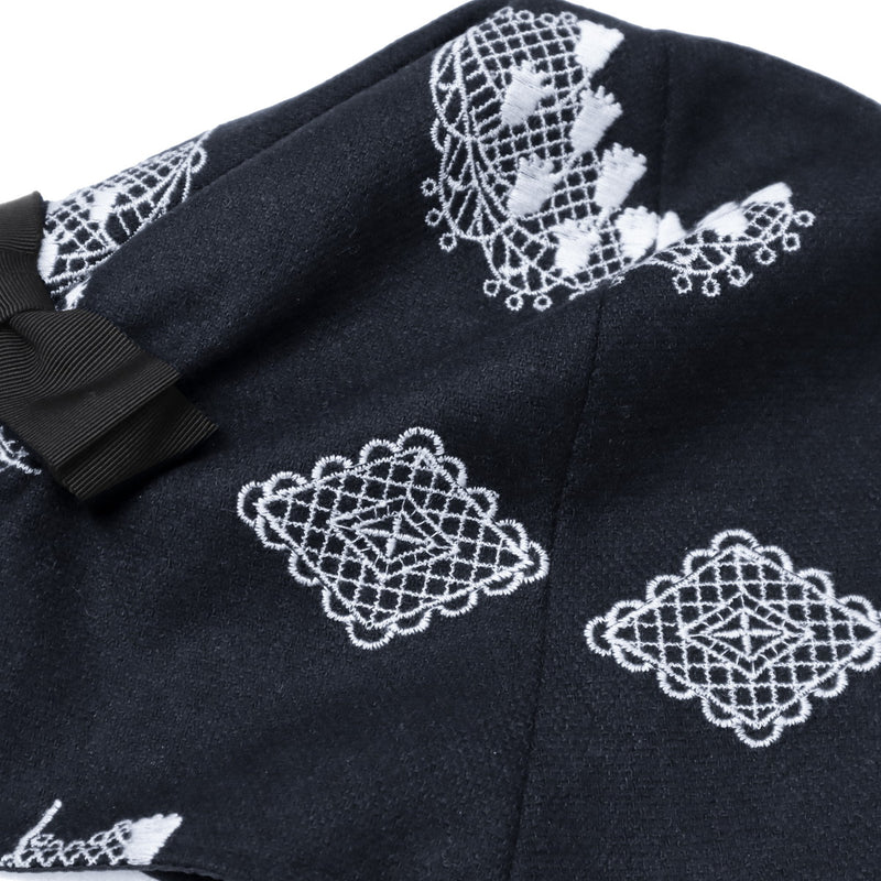 CA4LA ハット レディース 秋冬 秋 冬 カシラ 帽子 チューリップハット おしゃれ ブランド かわいい 可愛い レース モチーフ すずらん 花 刺繍 リボン ゴム フィット 日本製 LILY OF THE VALLEY KTZ02627