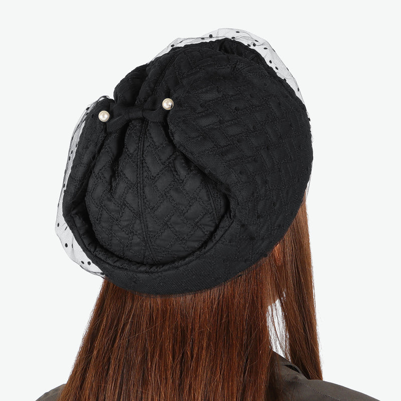 CA4LA 帽子 レディース 秋冬 秋 冬 カシラ ブランド おしゃれ 防寒 飛行帽 フライトキャップ イヤーフラップ チュール ドット リボン パール キルティング キルト ガーリー かわいい 日本製 NOSTALGIA KTZ02629