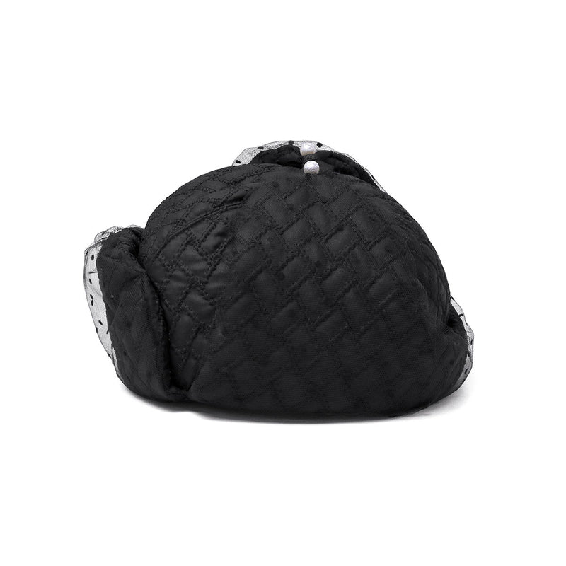 CA4LA 帽子 レディース 秋冬 秋 冬 カシラ ブランド おしゃれ 防寒 飛行帽 フライトキャップ イヤーフラップ チュール ドット リボン パール キルティング キルト ガーリー かわいい 日本製 NOSTALGIA KTZ02629