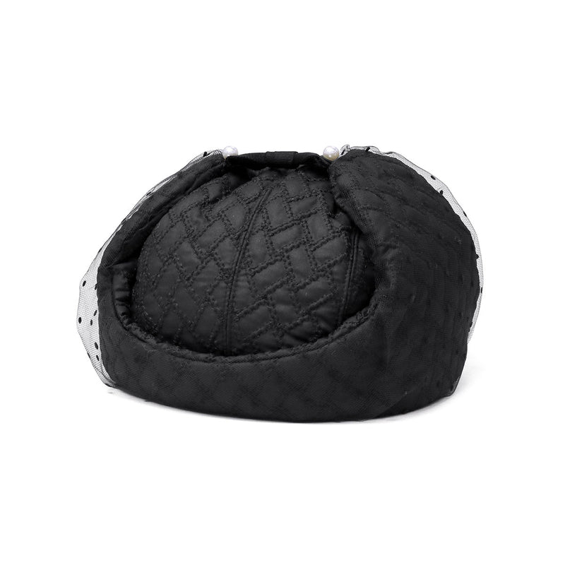 CA4LA 帽子 レディース 秋冬 秋 冬 カシラ ブランド おしゃれ 防寒 飛行帽 フライトキャップ イヤーフラップ チュール ドット リボン パール キルティング キルト ガーリー かわいい 日本製 NOSTALGIA KTZ02629