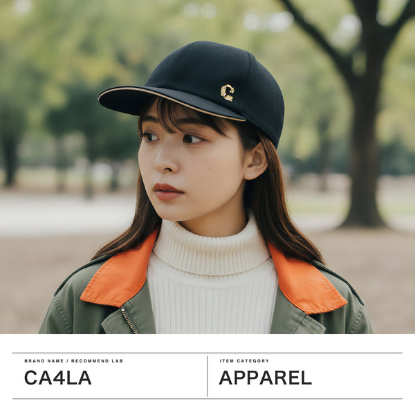 CA4LA キャップ レディース 深め カシラ 帽子 ブランド おしゃれ かわいい 可愛い つば 長め カジュアル きれいめ パイピング ゴールド ワンポイント 女性 大人 日焼け対策 6パネル 日本製 HK CAP7 KTZ02645