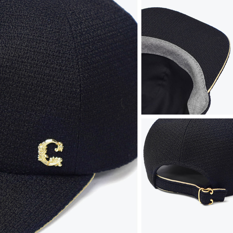 CA4LA キャップ レディース 深め カシラ 帽子 ブランド おしゃれ かわいい 可愛い つば 長め カジュアル きれいめ パイピング ゴールド ワンポイント 女性 大人 日焼け対策 6パネル 日本製 HK CAP7 KTZ02645