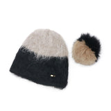 CA4LA 帽子 ニット帽 レディース 秋冬 冬 カシラ ブランド おしゃれ ニットキャップ 防寒 暖かい ツートン バイカラー ポンポン モヘヤ ウール アルパカ 日本製 ふわふわ 秋 可愛い BAA ONM01901