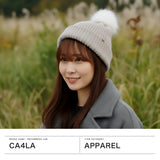 CA4LA 帽子 ニット帽 レディース 秋冬 秋 冬 カシラ ブランド おしゃれ ニットキャップ 防寒 暖かい ポンポン フォックスファー リブ編み モヘヤ ウール シルク 日本製 ふわふわ ニット 可愛い EX PLATINA FOX 7 SHK01260