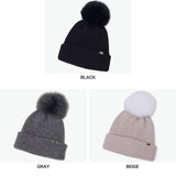 CA4LA 帽子 ニット帽 レディース 秋冬 秋 冬 カシラ ブランド おしゃれ ニットキャップ 防寒 暖かい ポンポン フォックスファー リブ編み モヘヤ ウール シルク 日本製 ふわふわ ニット 可愛い EX PLATINA FOX 7 SHK01260