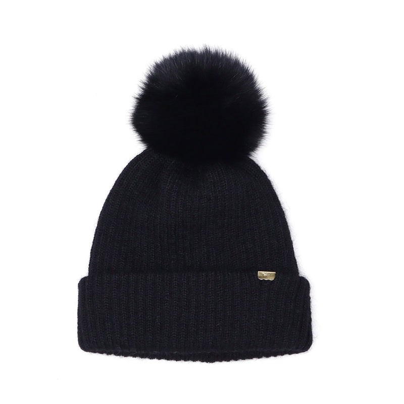 CA4LA 帽子 ニット帽 レディース 秋冬 秋 冬 カシラ ブランド おしゃれ ニットキャップ 防寒 暖かい ポンポン フォックスファー リブ編み モヘヤ ウール シルク 日本製 ふわふわ ニット 可愛い EX PLATINA FOX 7 SHK01260