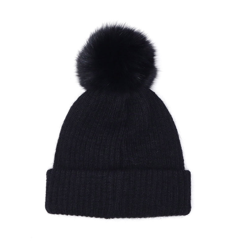 CA4LA 帽子 ニット帽 レディース 秋冬 秋 冬 カシラ ブランド おしゃれ ニットキャップ 防寒 暖かい ポンポン フォックスファー リブ編み モヘヤ ウール シルク 日本製 ふわふわ ニット 可愛い EX PLATINA FOX 7 SHK01260