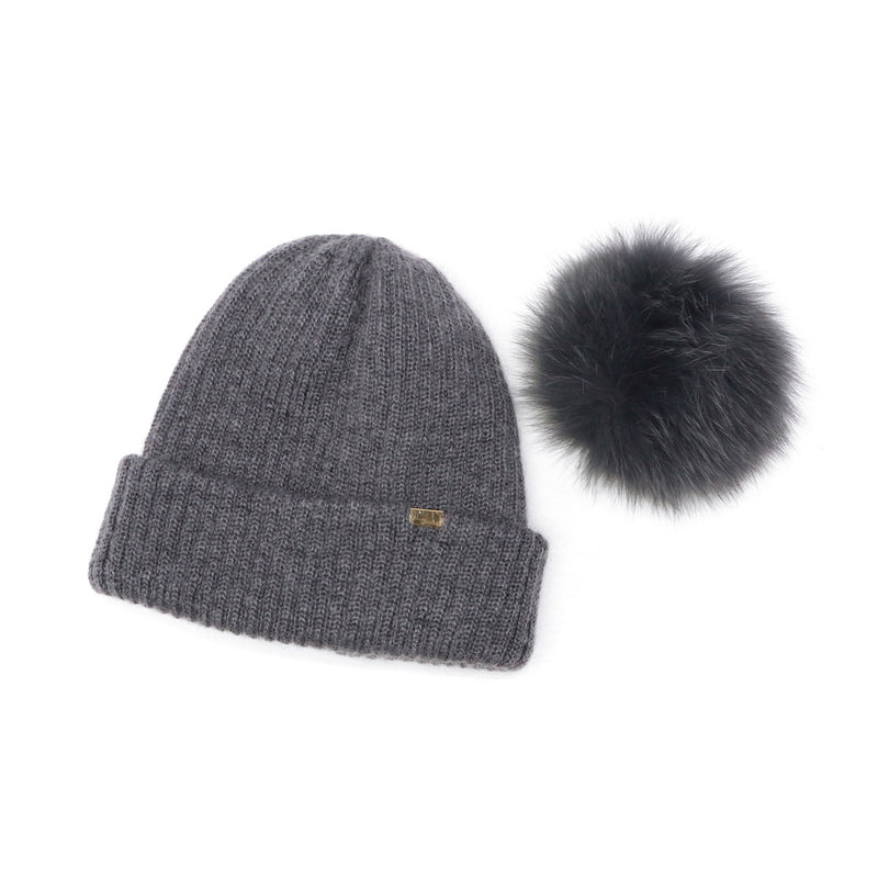 CA4LA 帽子 ニット帽 レディース 秋冬 秋 冬 カシラ ブランド おしゃれ ニットキャップ 防寒 暖かい ポンポン フォックスファー リブ編み モヘヤ ウール シルク 日本製 ふわふわ ニット 可愛い EX PLATINA FOX 7 SHK01260