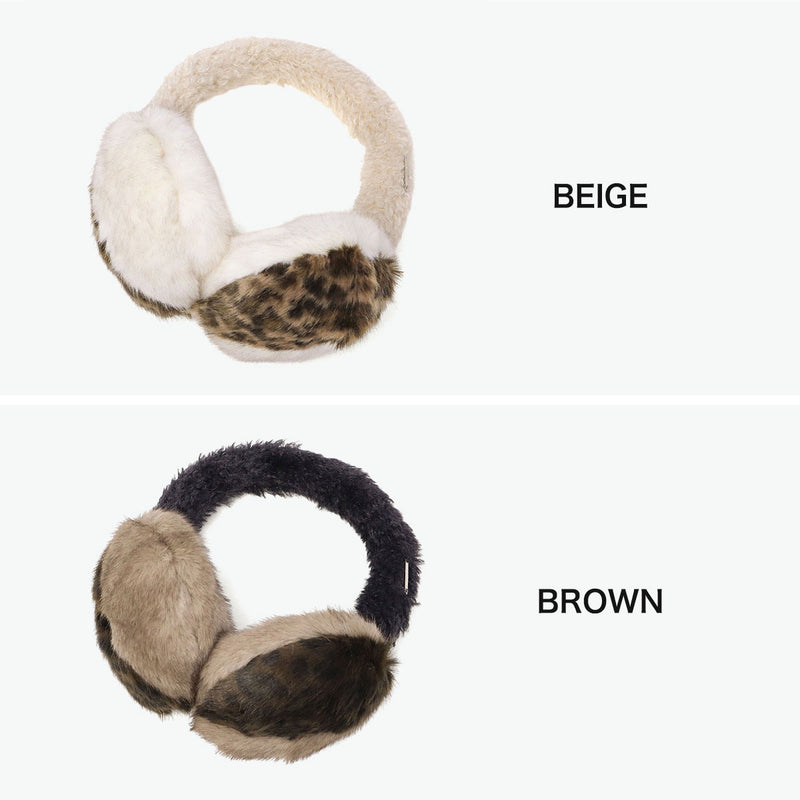 CA4LA イヤーマフ 耳当て 防寒 大人 レディース コンパクト 秋冬 秋 冬 カシラ おしゃれ イヤマフ ブランド 可愛い もこもこ 暖かい ツートン バイカラー ヒョウ柄 フェイクファー 日本製 NAGI 5 SHK01263